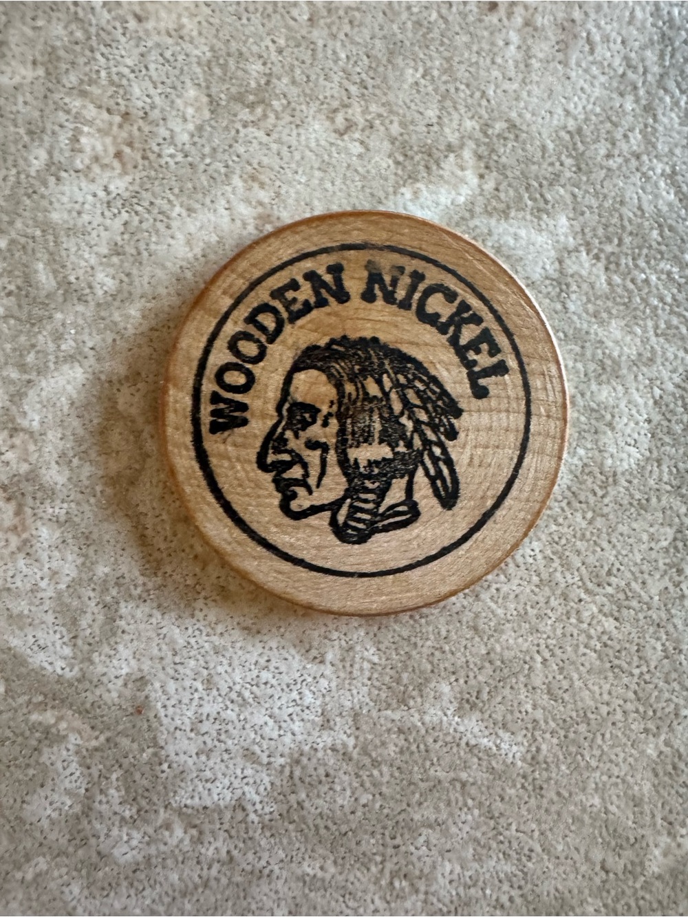 Wooden Nickel Pocket Token - Natural Wood Finish
